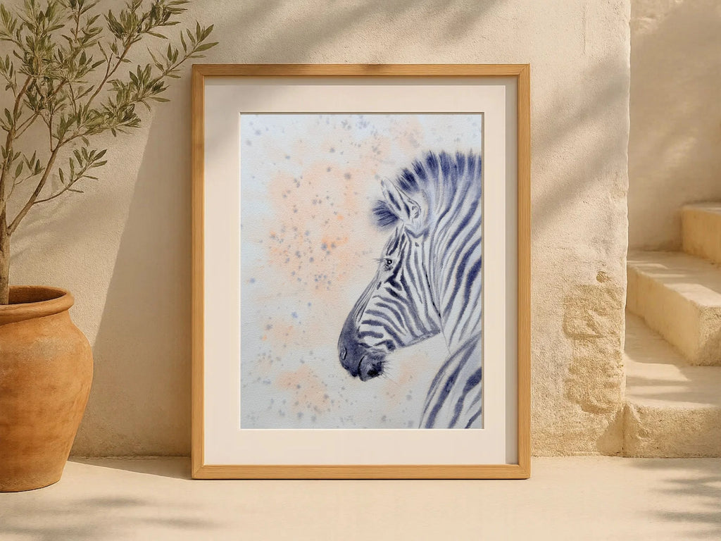 Zebra Portrait - Original Watercolor Paintings