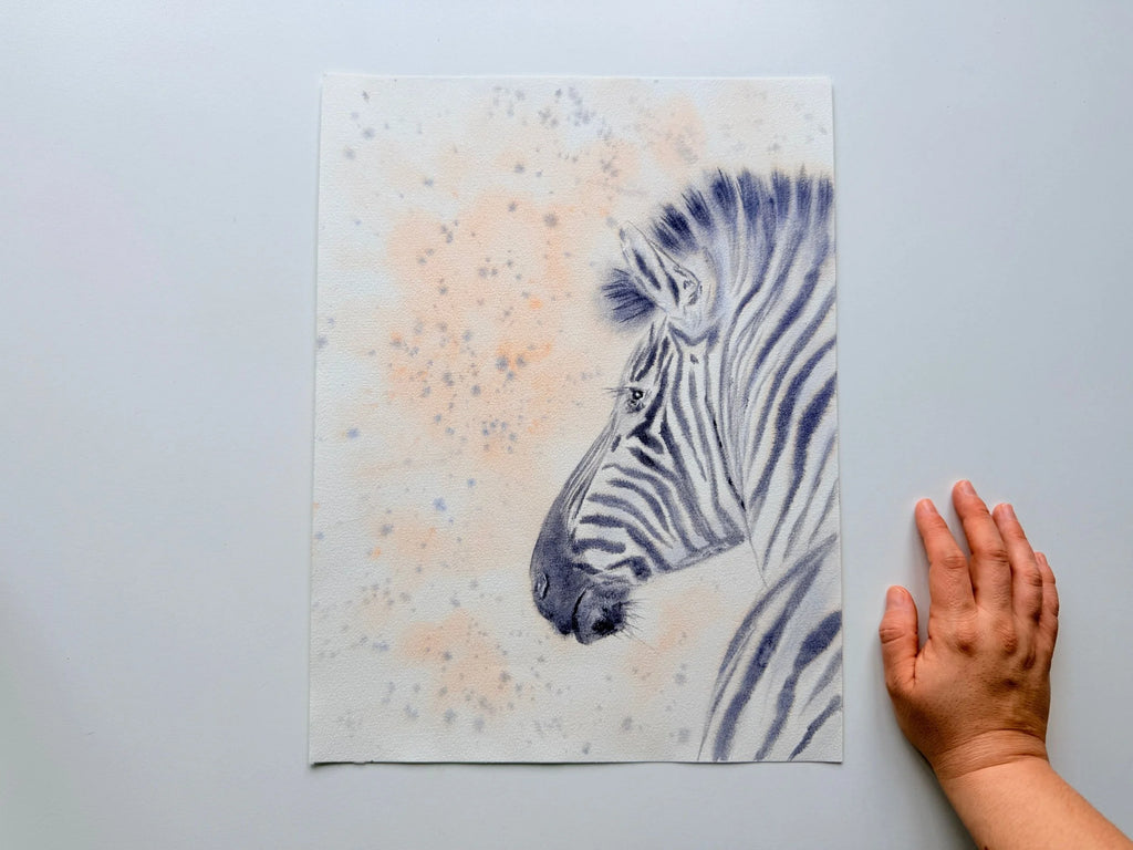 Zebra Portrait - Original Watercolor Paintings
