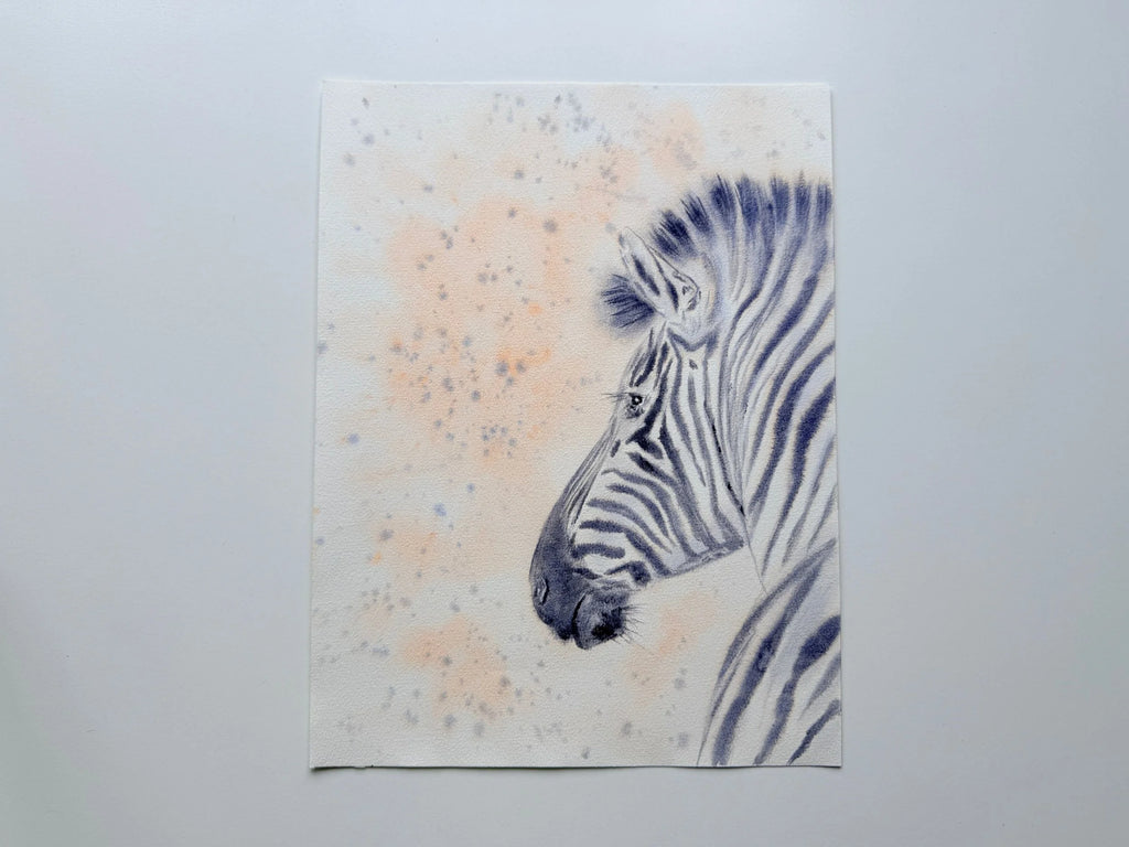 Zebra Portrait - Original Watercolor Paintings
