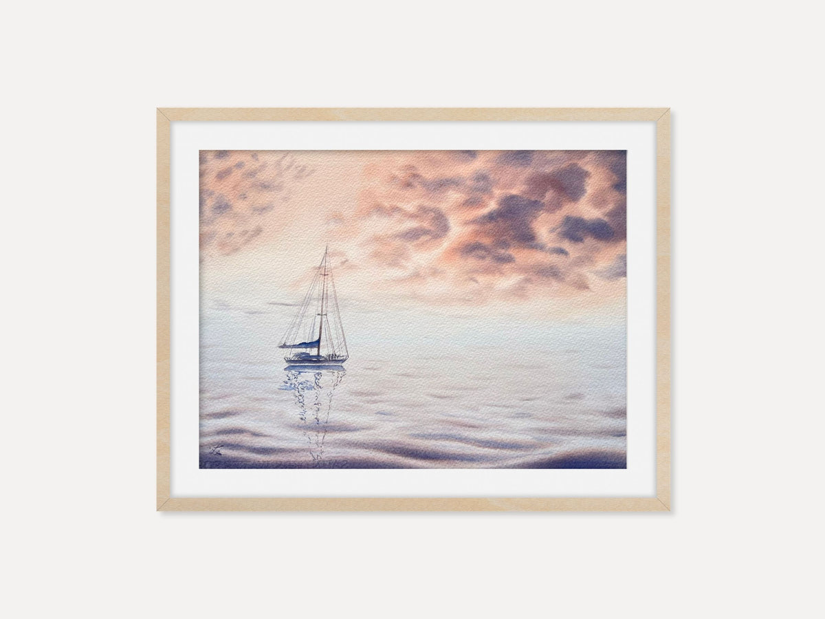Peachy Sunset - Original Seascape Watercolour Painting