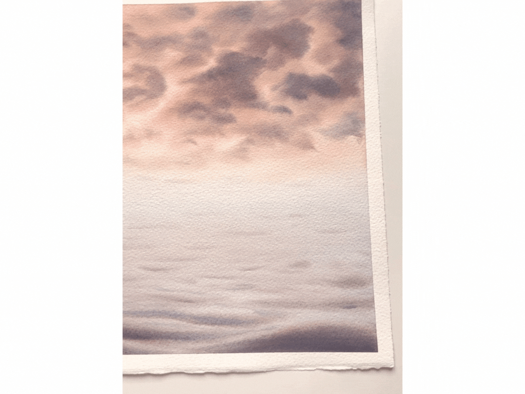 Peachy Sunset - Original Seascape Watercolour Painting