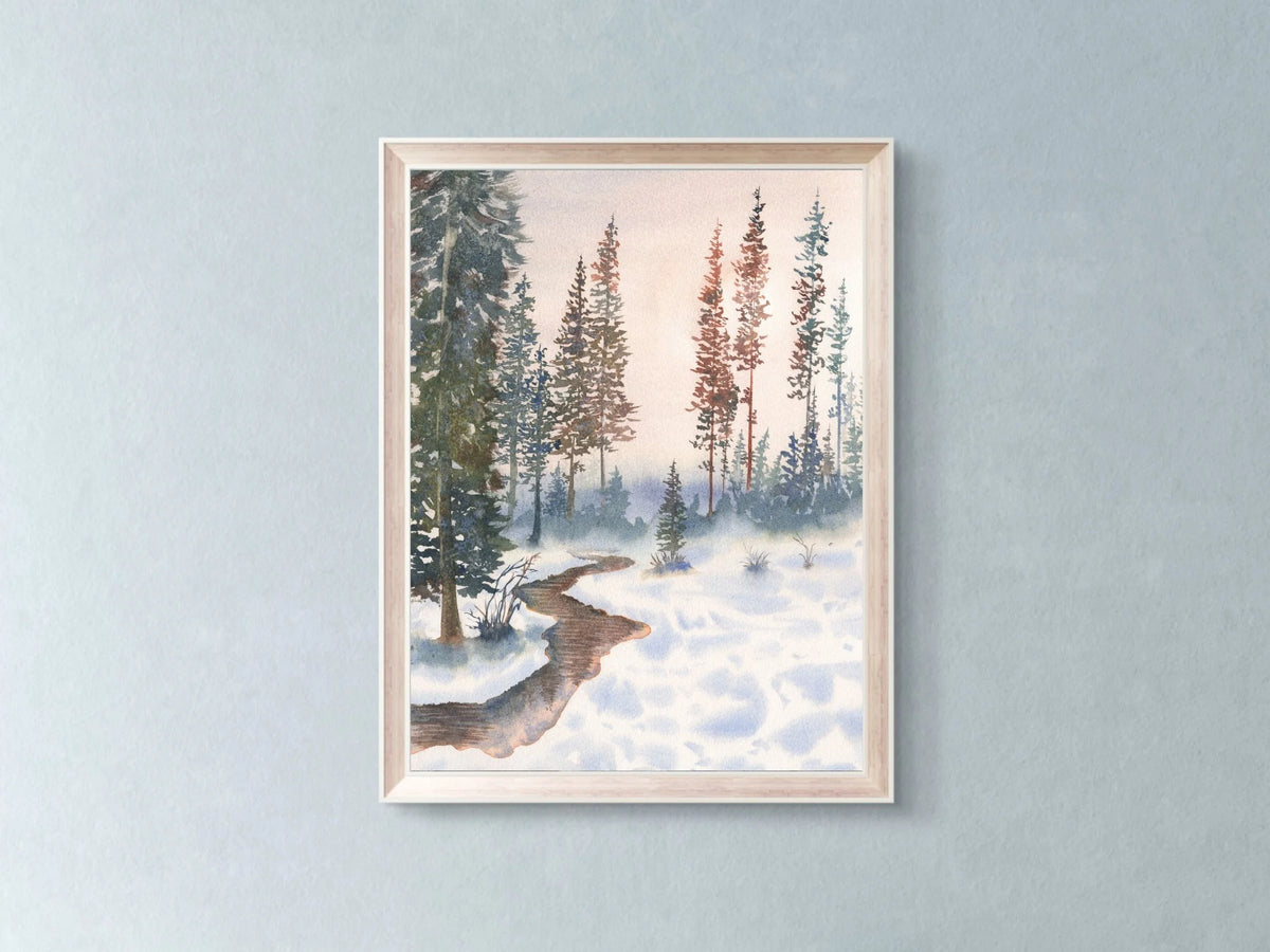 Landscape with Pine Trees - Art Print