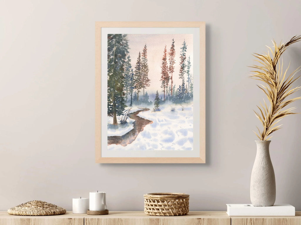 Landscape with Pine Trees - Art Print