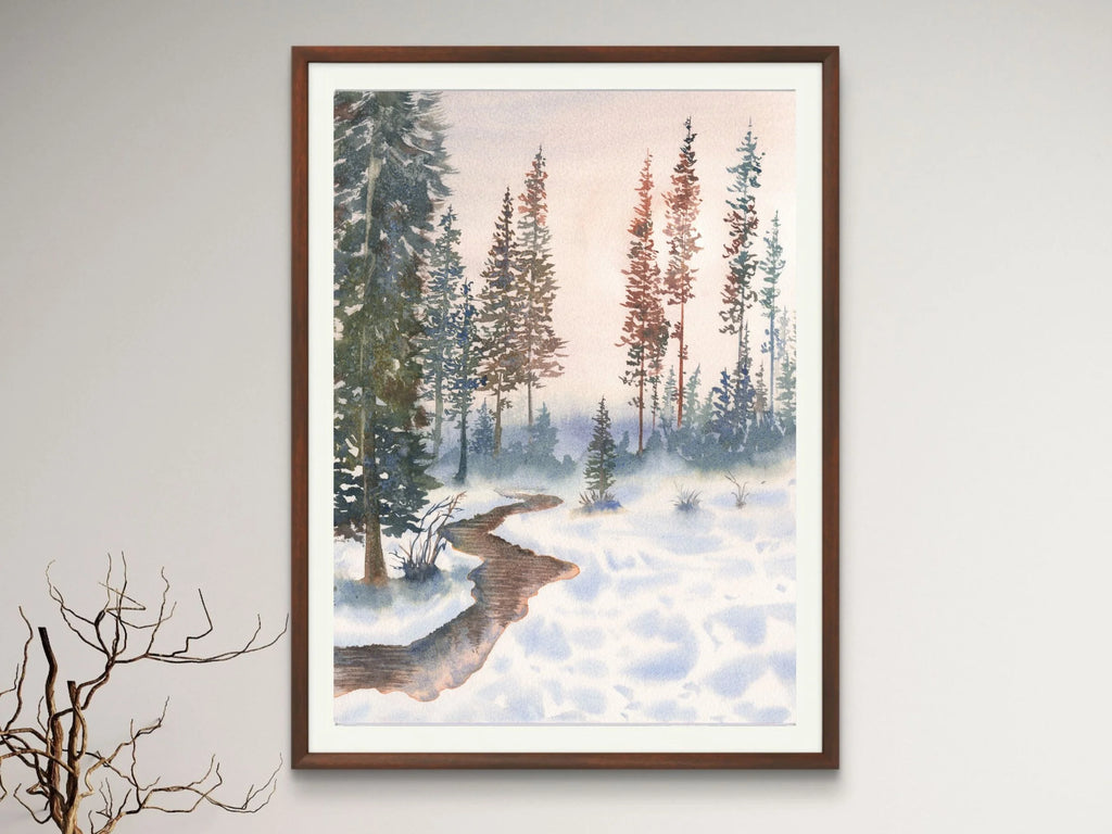 Landscape with Pine Trees - Art Print