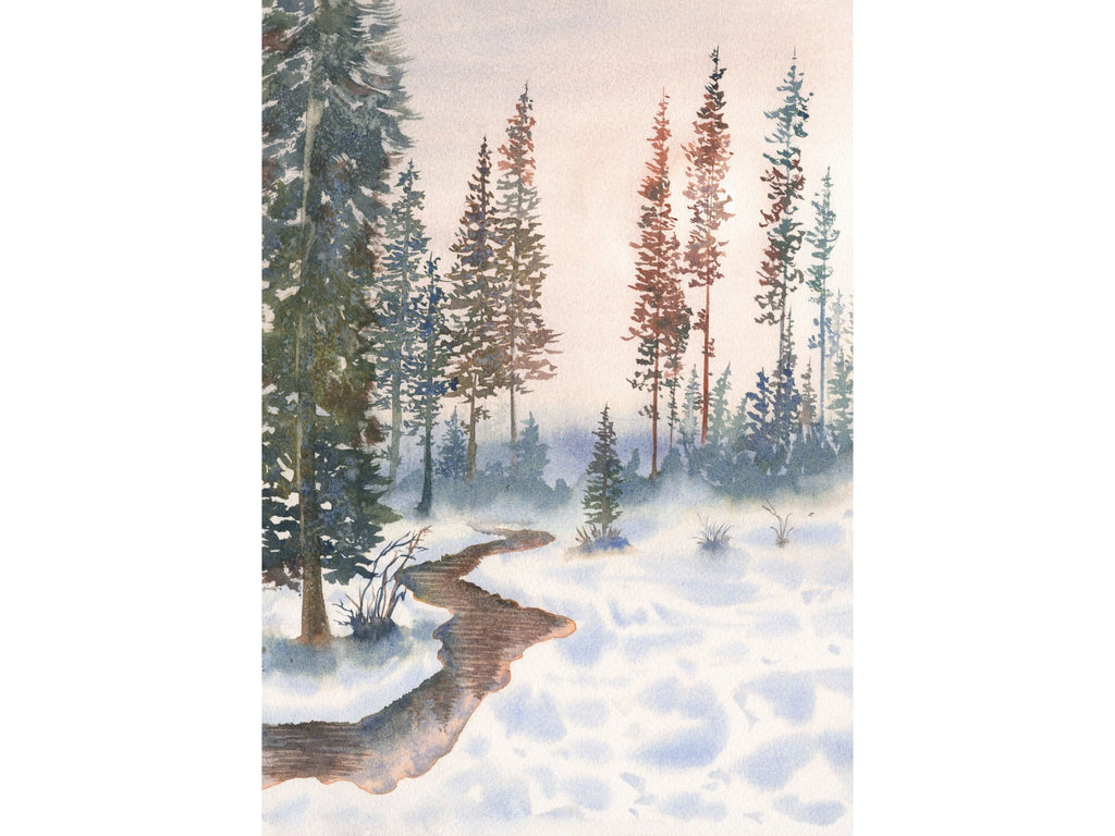 Landscape with Pine Trees - Art Print