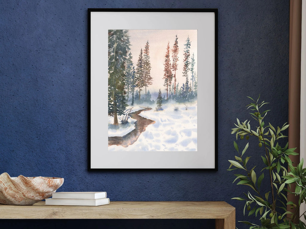 Landscape with Pine Trees - Art Print