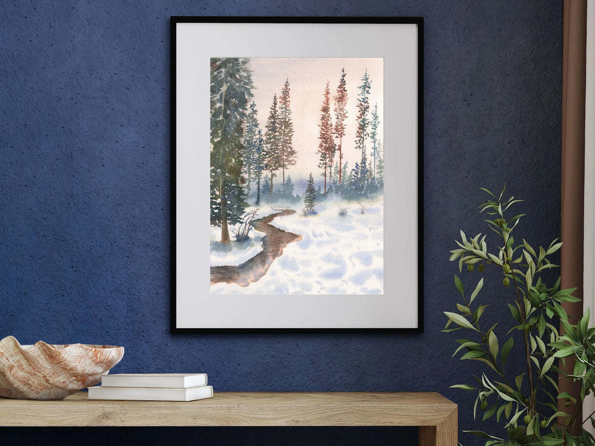 Landscape with Pine Trees - Art Print