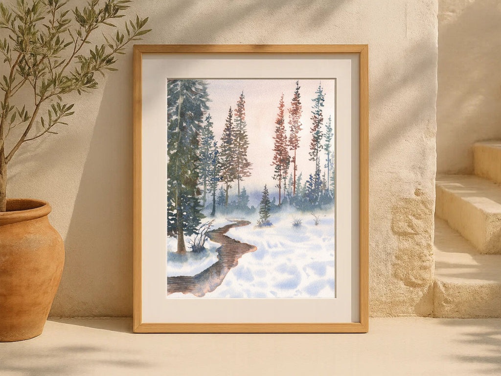 Landscape with Pine Trees - Art Print