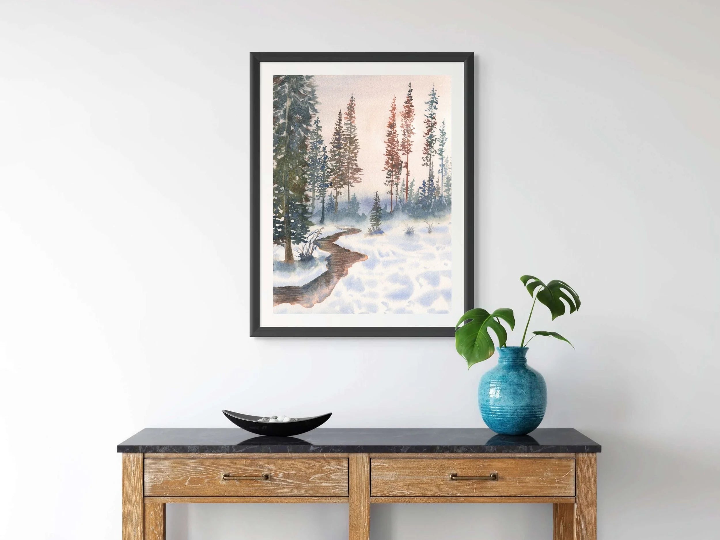 Landscape with Pine Trees - Art Print