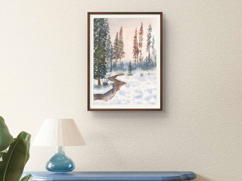 Landscape with Pine Trees - Art Print