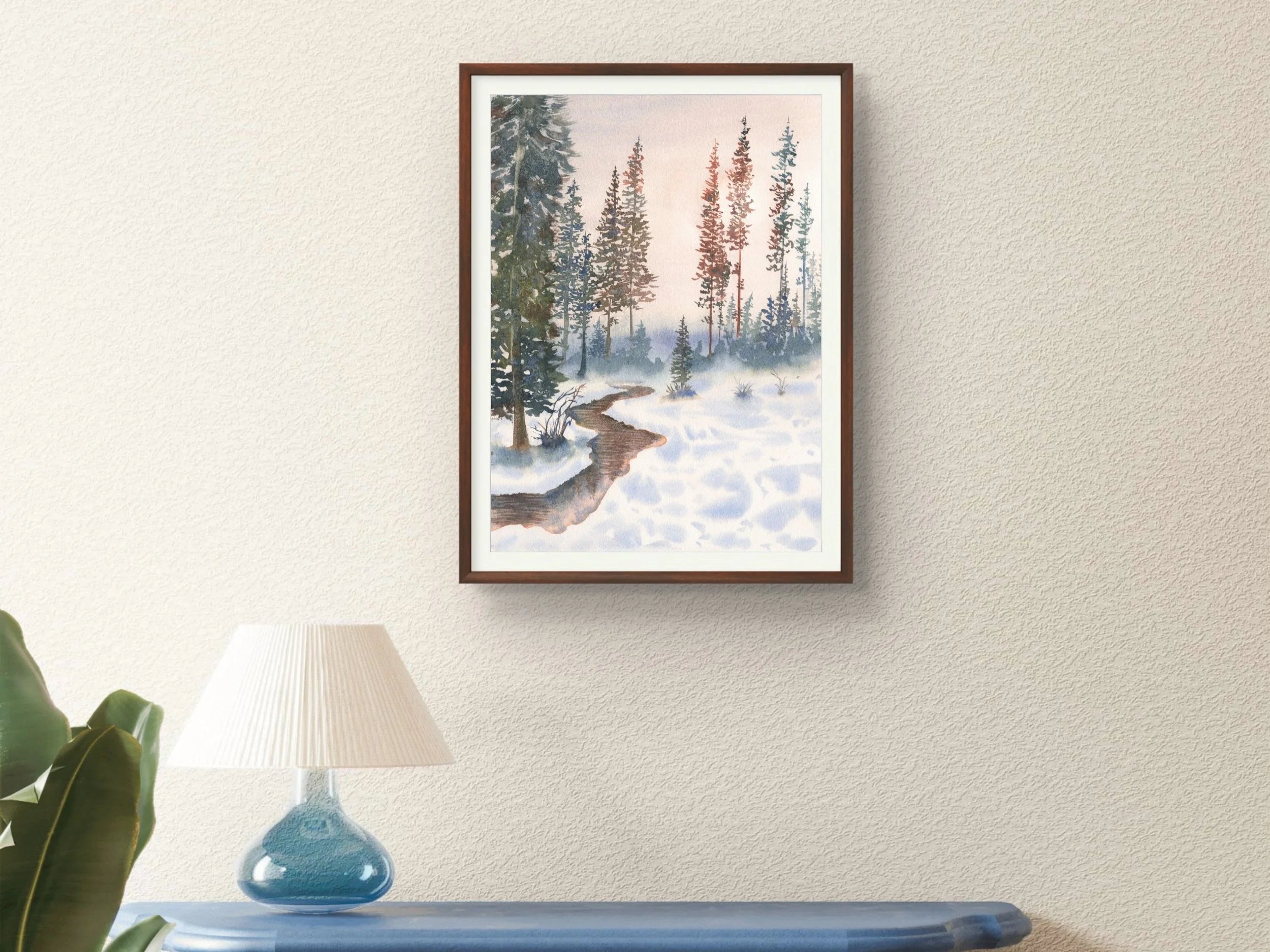 Landscape with Pine Trees - Art Print