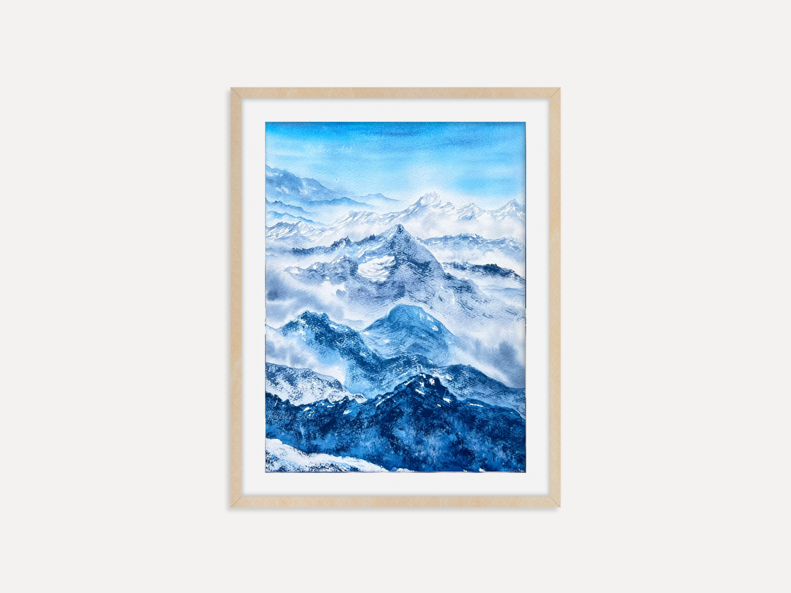 Rolling Hills - Original Watercolor Mountain Painting