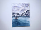 Sail Towards The Mountains - Original Watercolor Painting