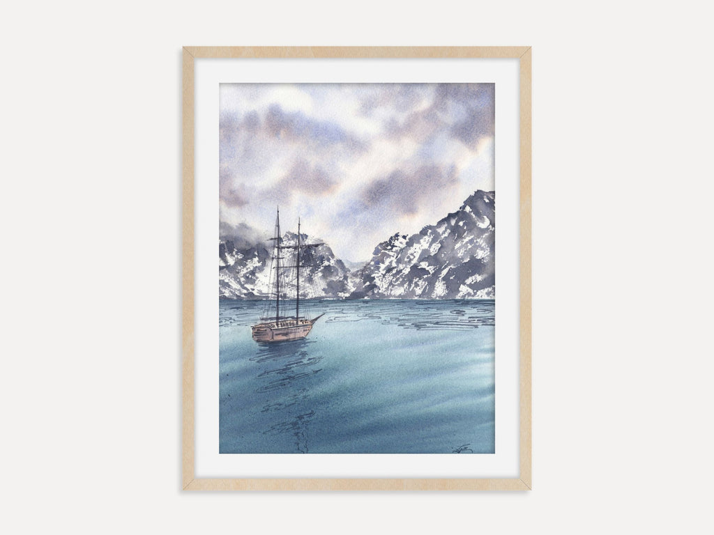 Sail Towards the Mountains - Art Print