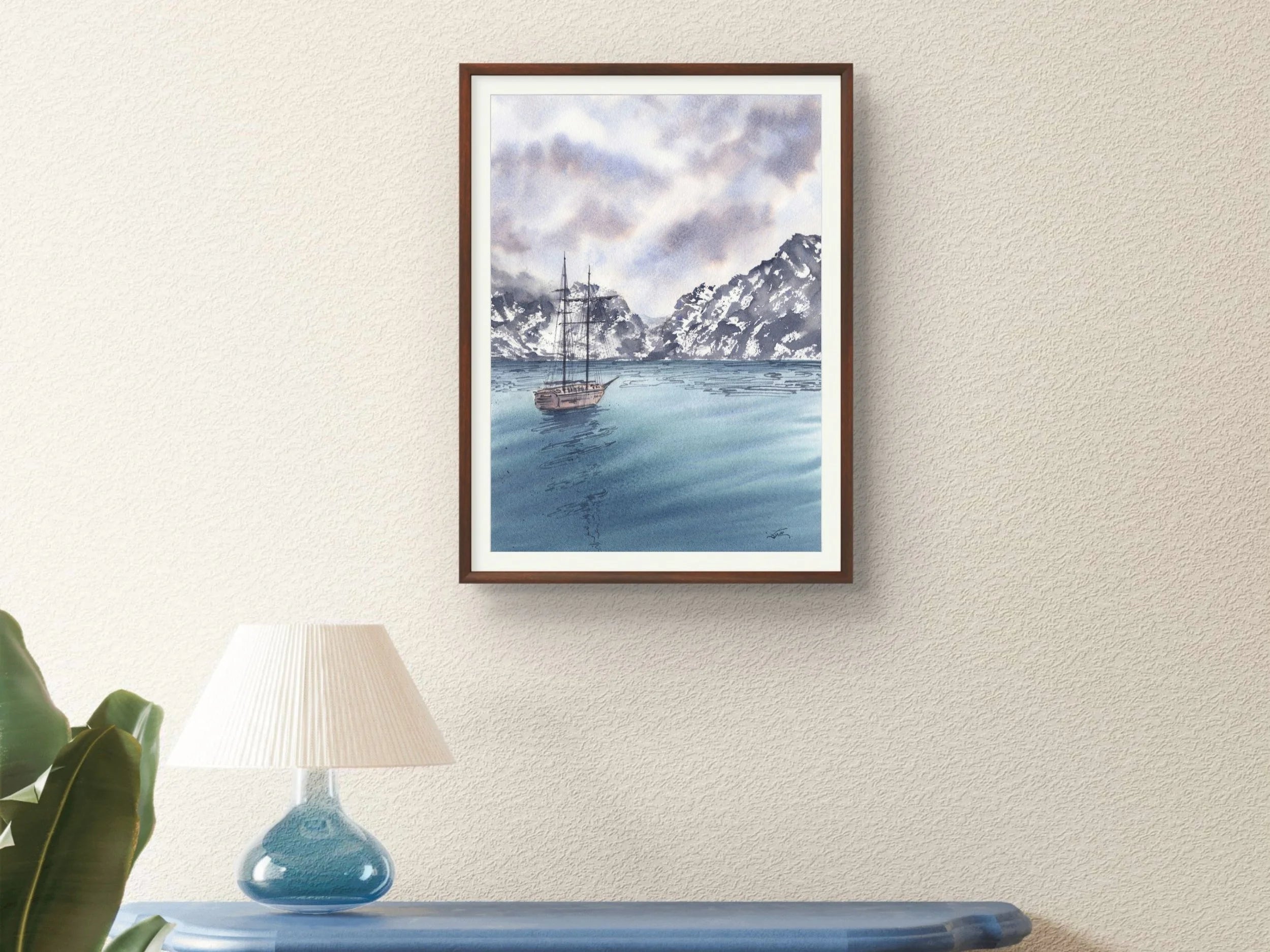 Sail Towards the Mountains - Art Print