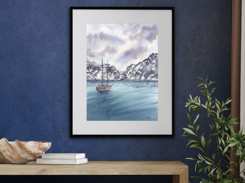 Sail Towards the Mountains - Art Print