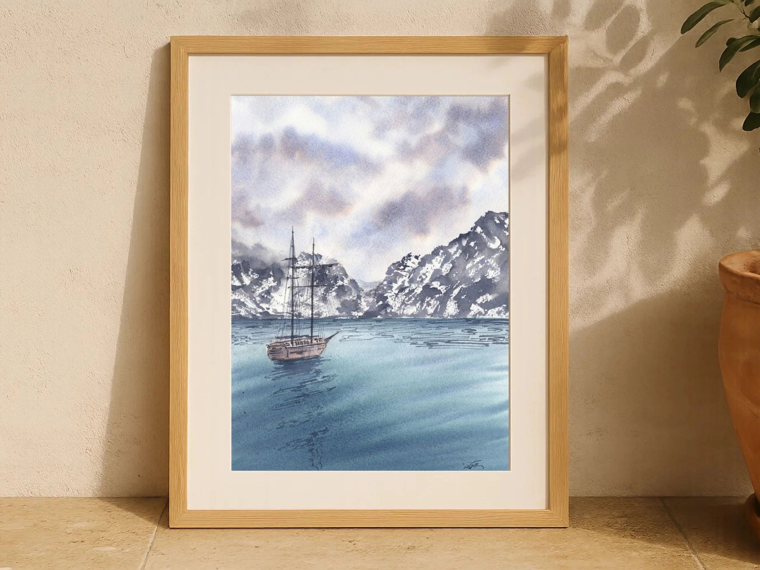 Sail Towards the Mountains - Art Print