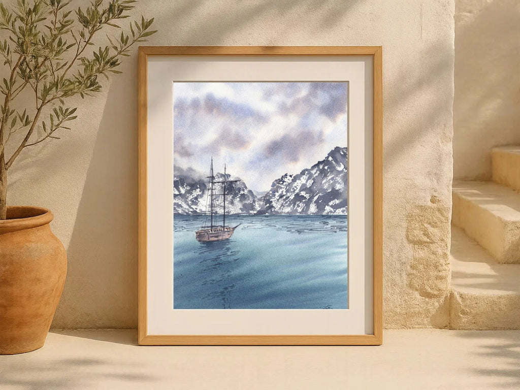 Sail Towards the Mountains - Art Print