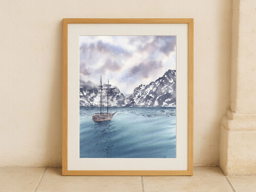 Sail Towards the Mountains - Art Print