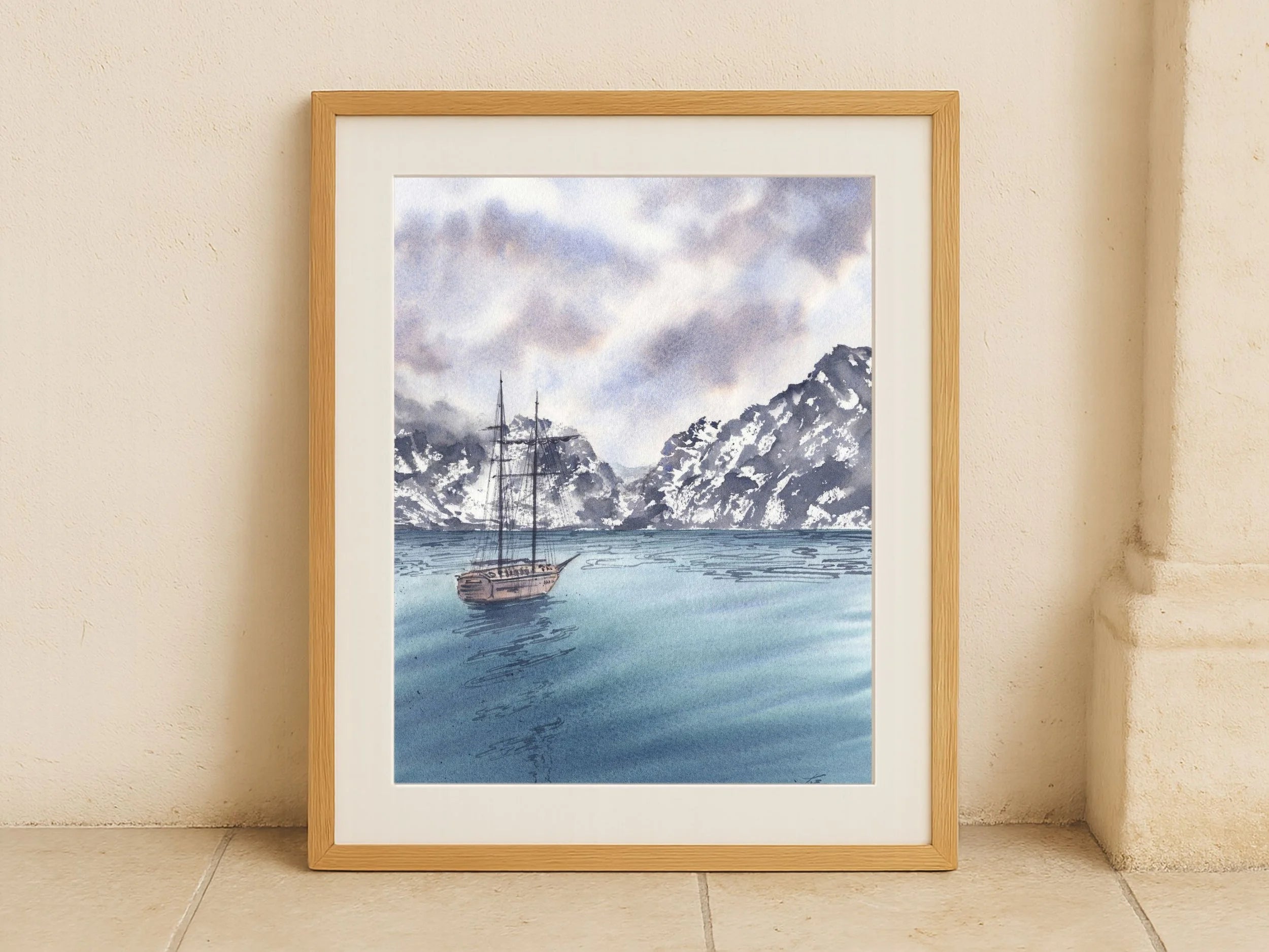 Sail Towards the Mountains - Art Print