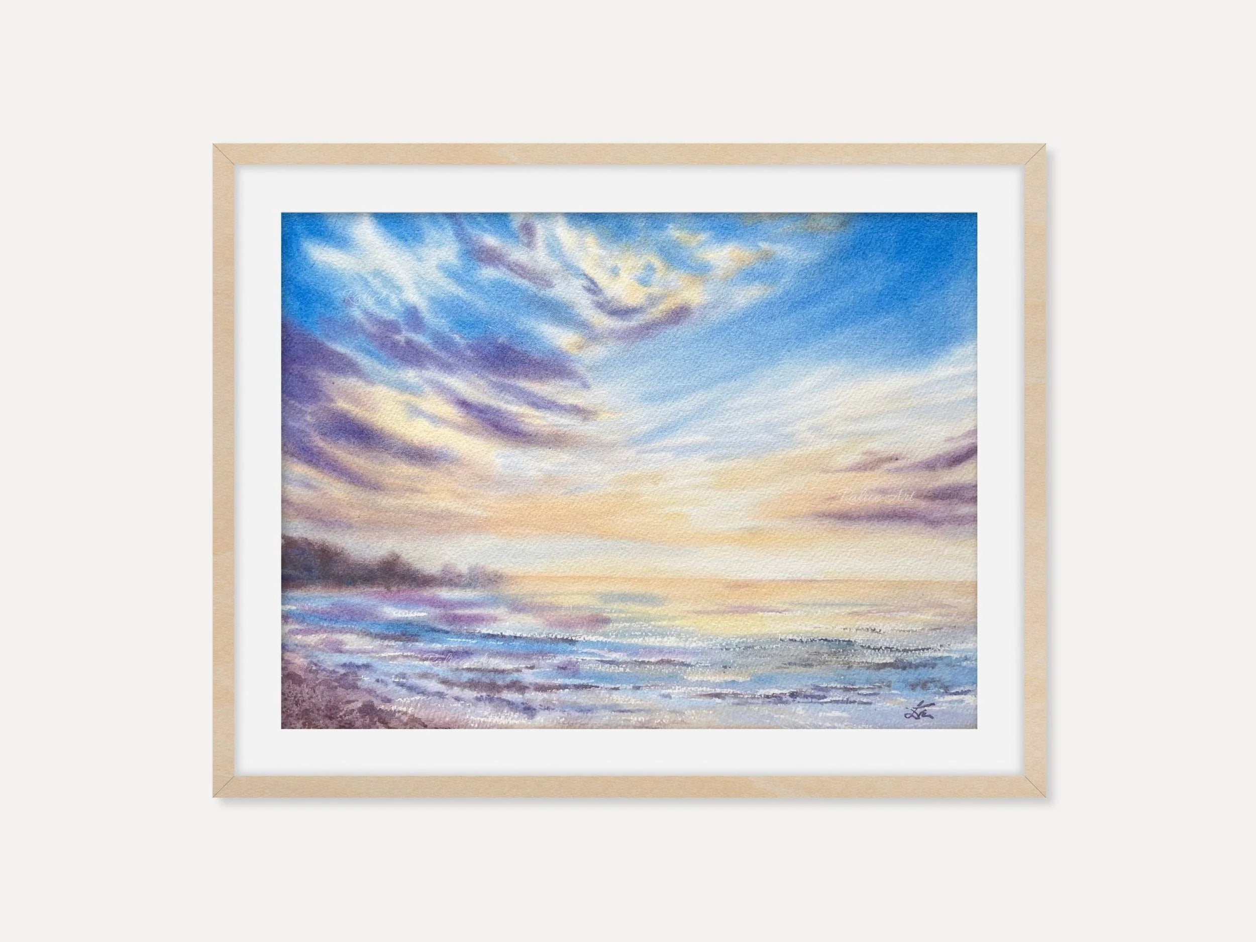 Soft Seascape - Original Watercolor Painting