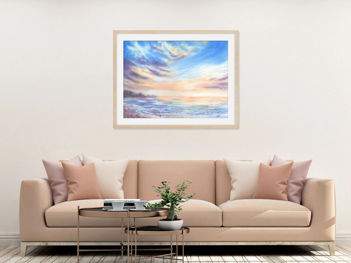 Soft Seascape - Original Watercolor Painting