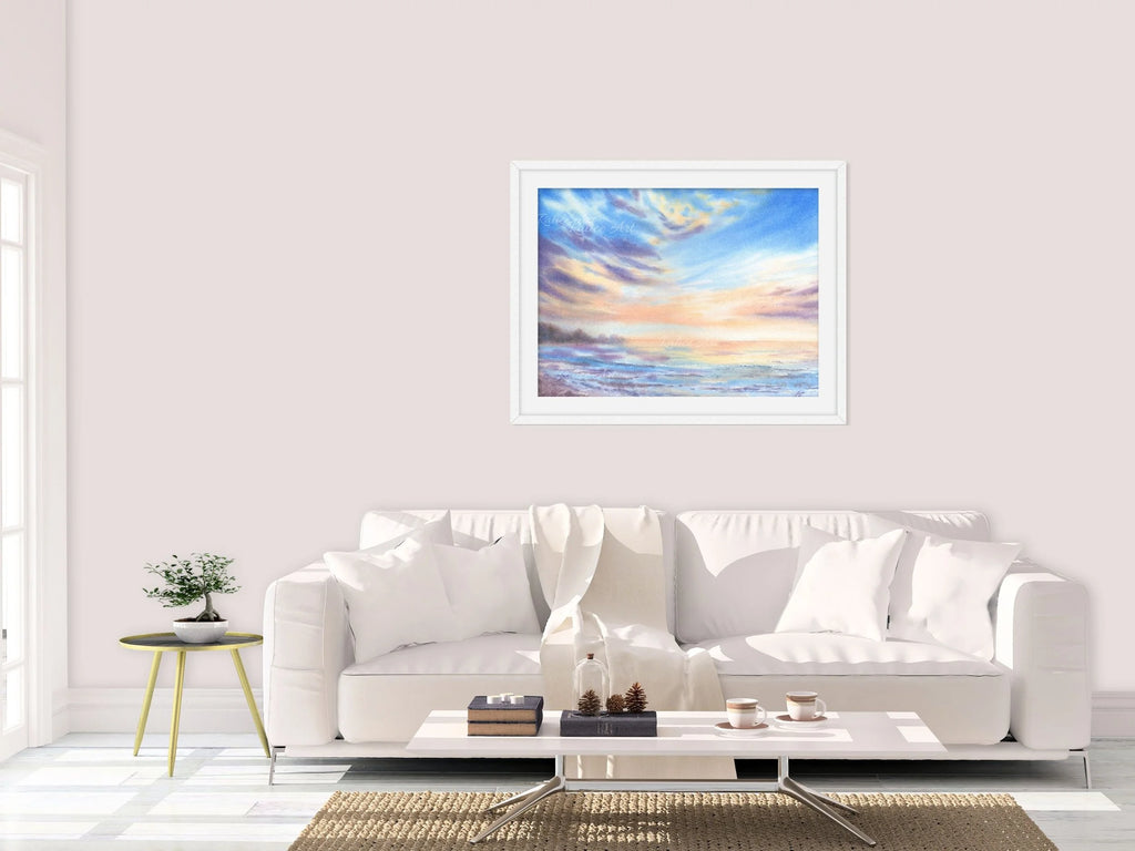 Soft Seascape - Original Watercolor Painting