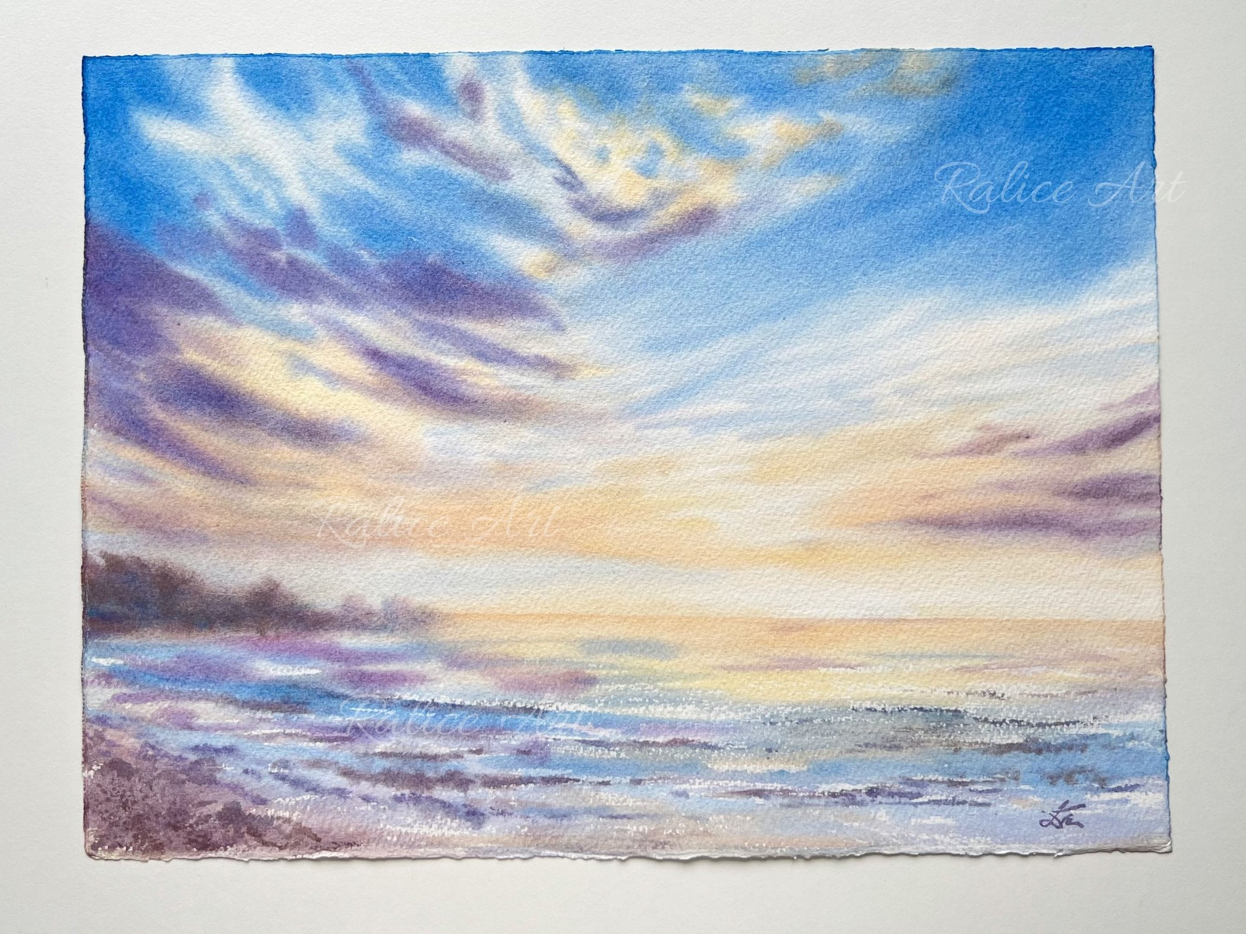 Soft Seascape - Original Watercolor Painting