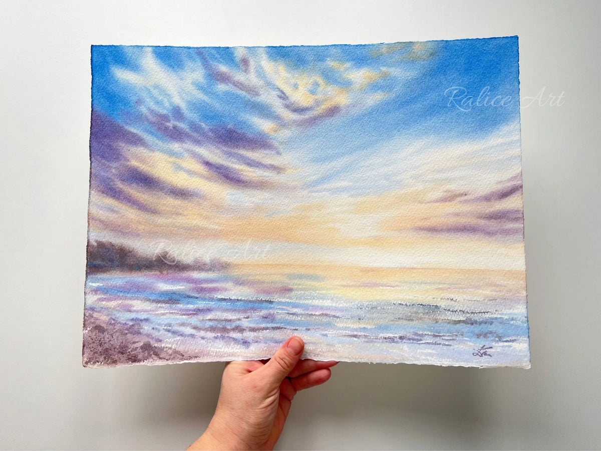 Soft Seascape - Original Watercolor Painting