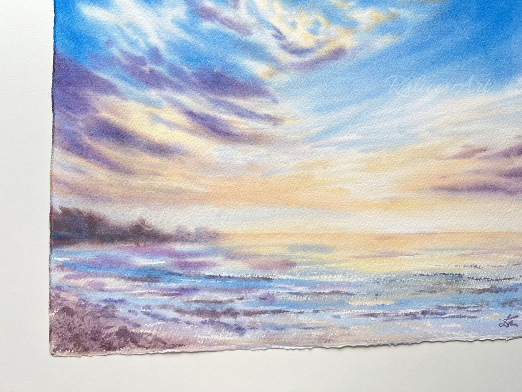 Soft Seascape - Original Watercolor Painting