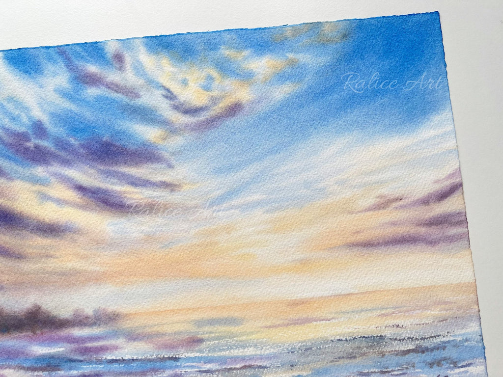Soft Seascape - Original Watercolor Painting