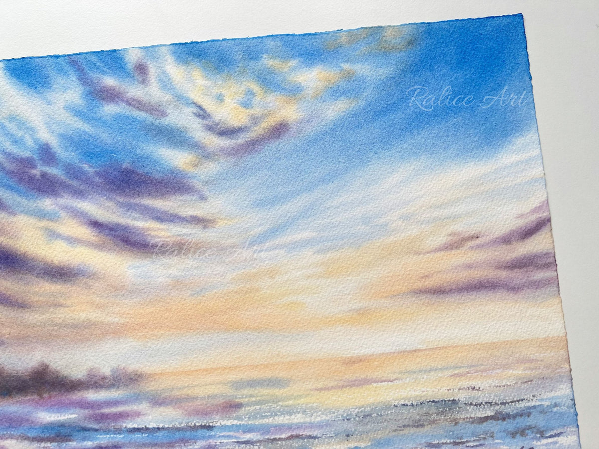 Soft Seascape - Original Watercolor Painting