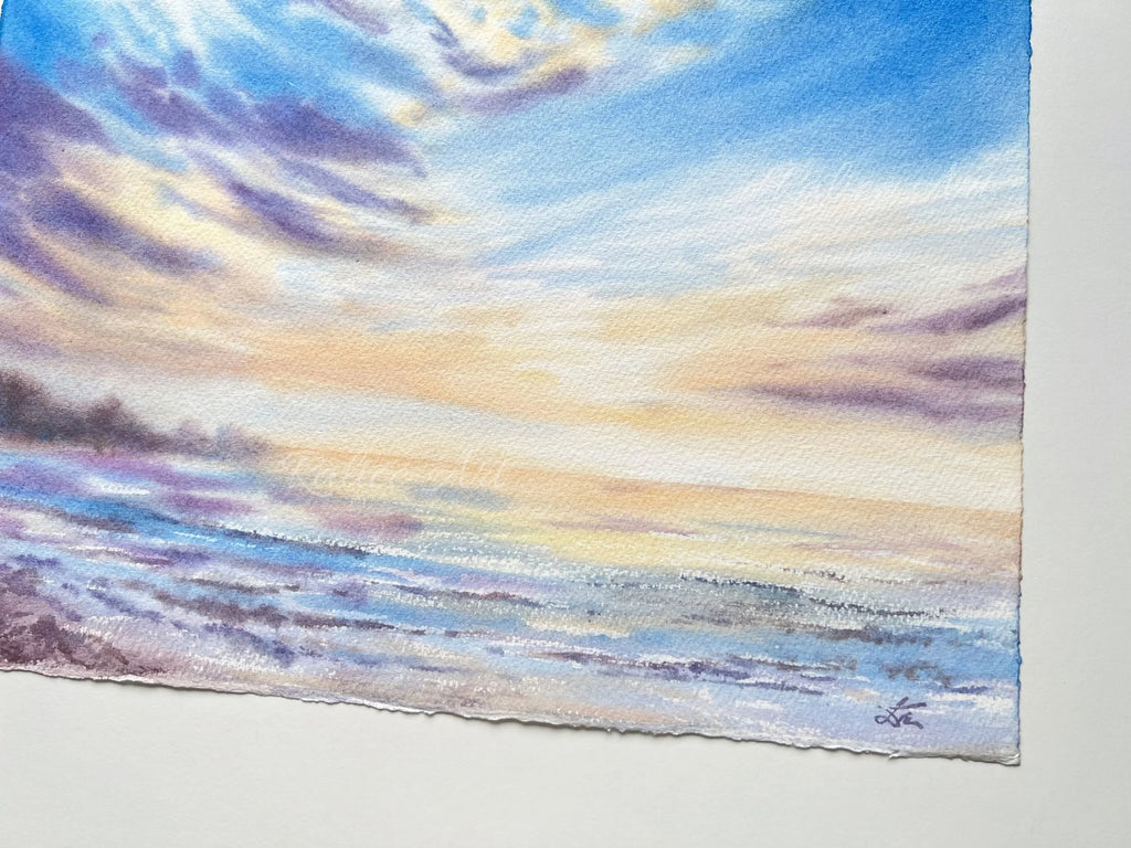 Soft Seascape - Original Watercolor Painting