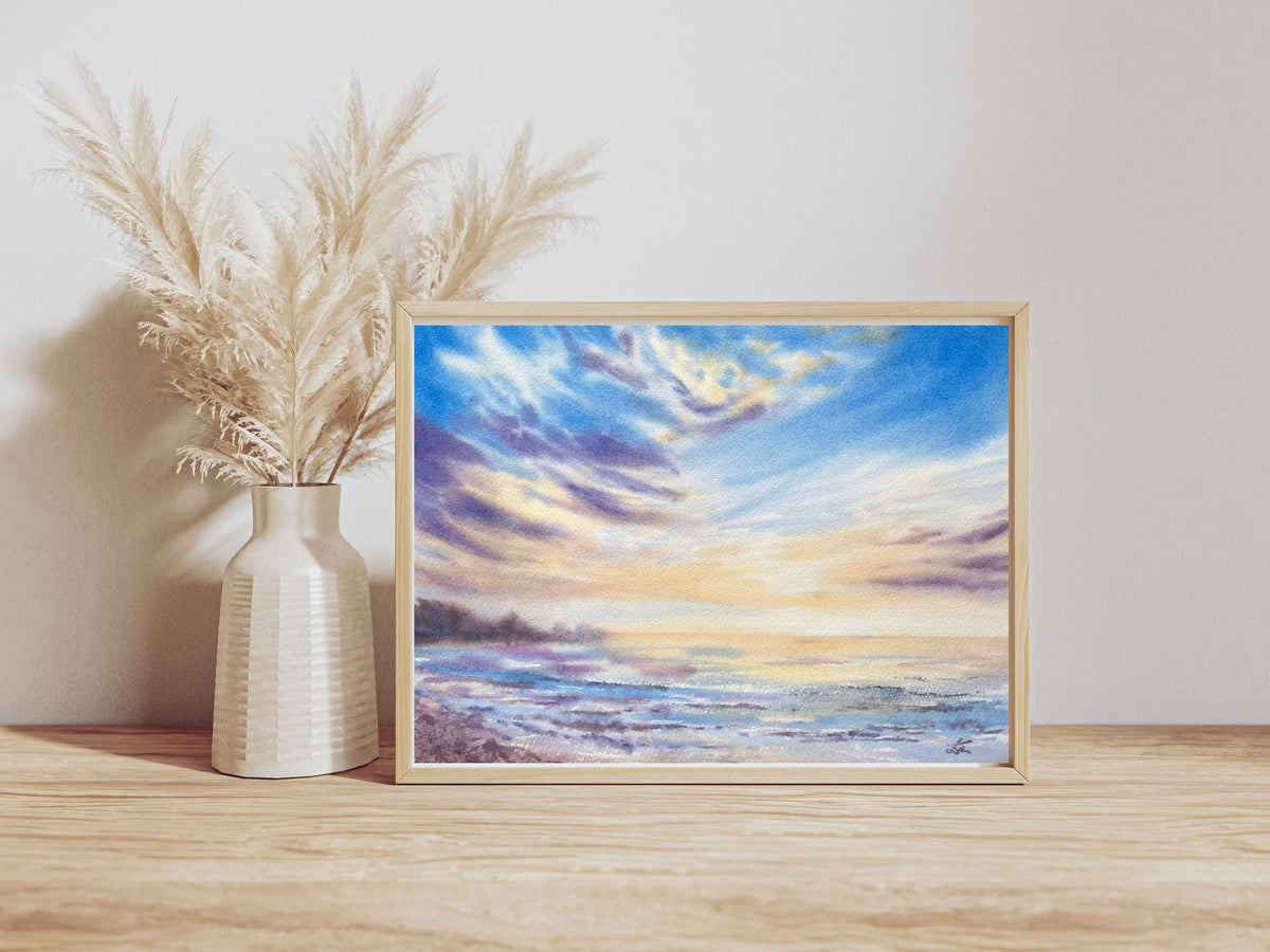 Soft Seascape - Original Watercolor Painting