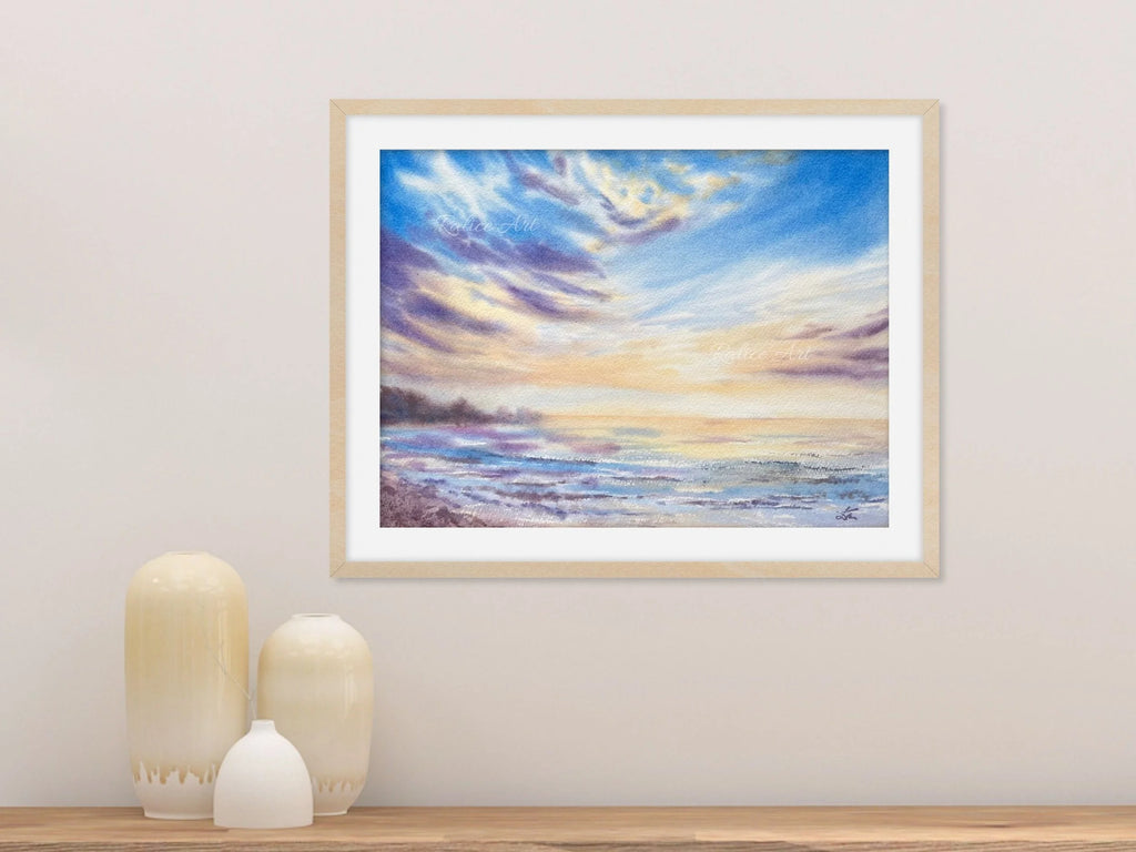 Soft Seascape - Original Watercolor Painting