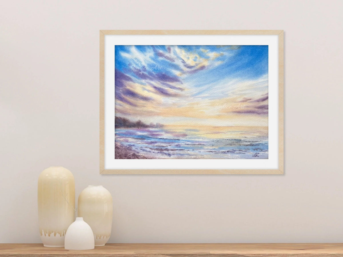 Soft Seascape - Original Watercolor Painting