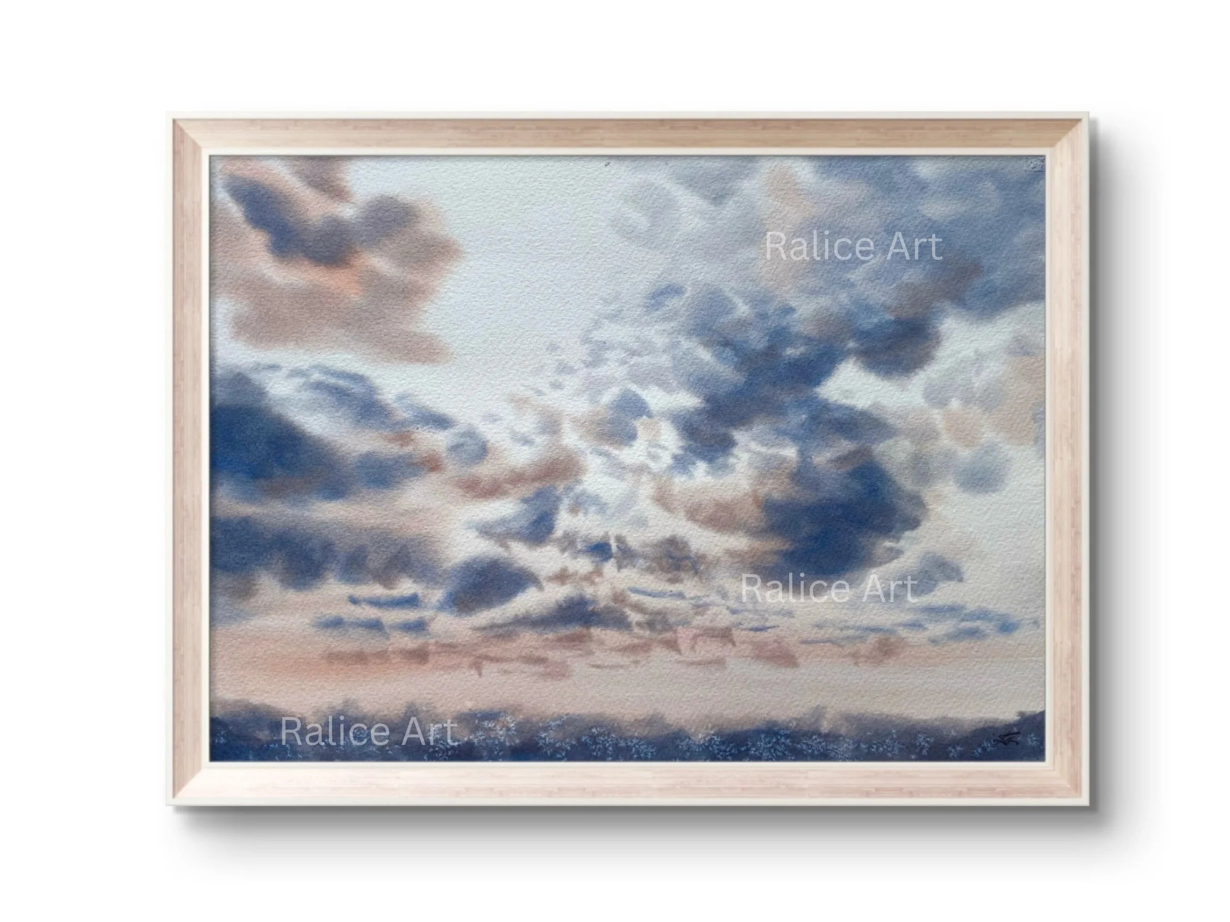 Stratocumulus Clouds - Original Watercolor Painting