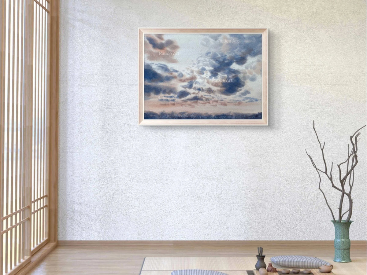 Stratocumulus Clouds - Original Watercolor Painting