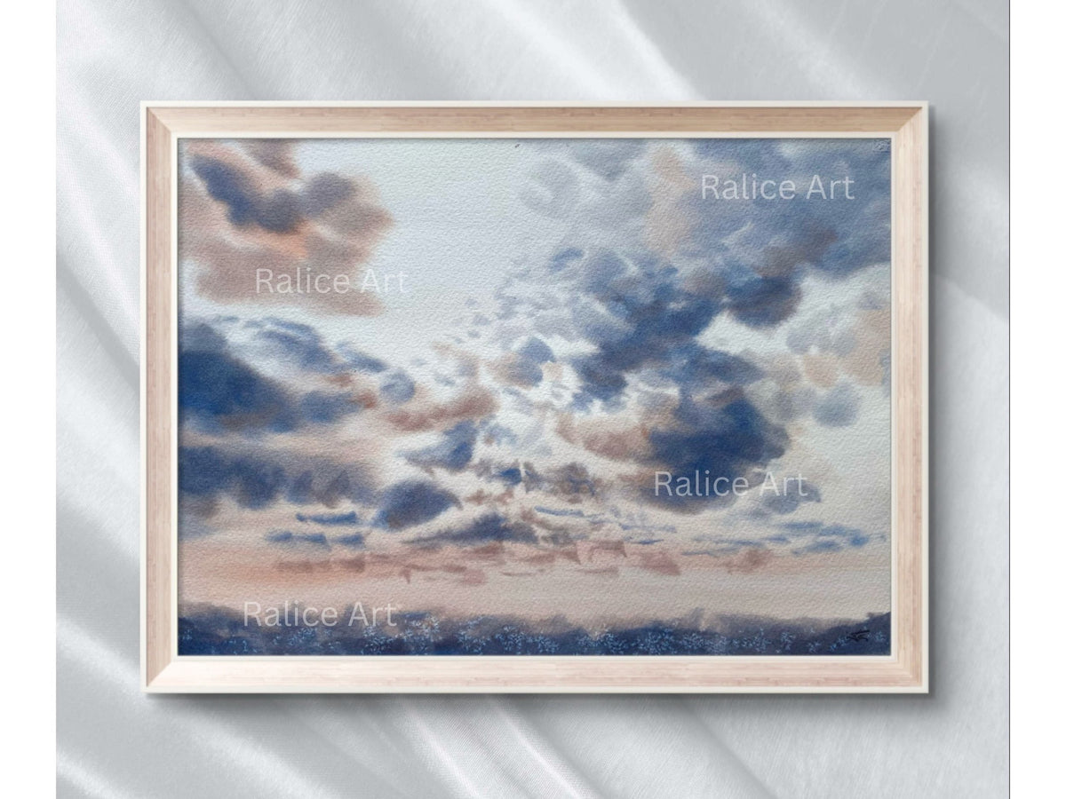 Stratocumulus Clouds - Original Watercolor Painting