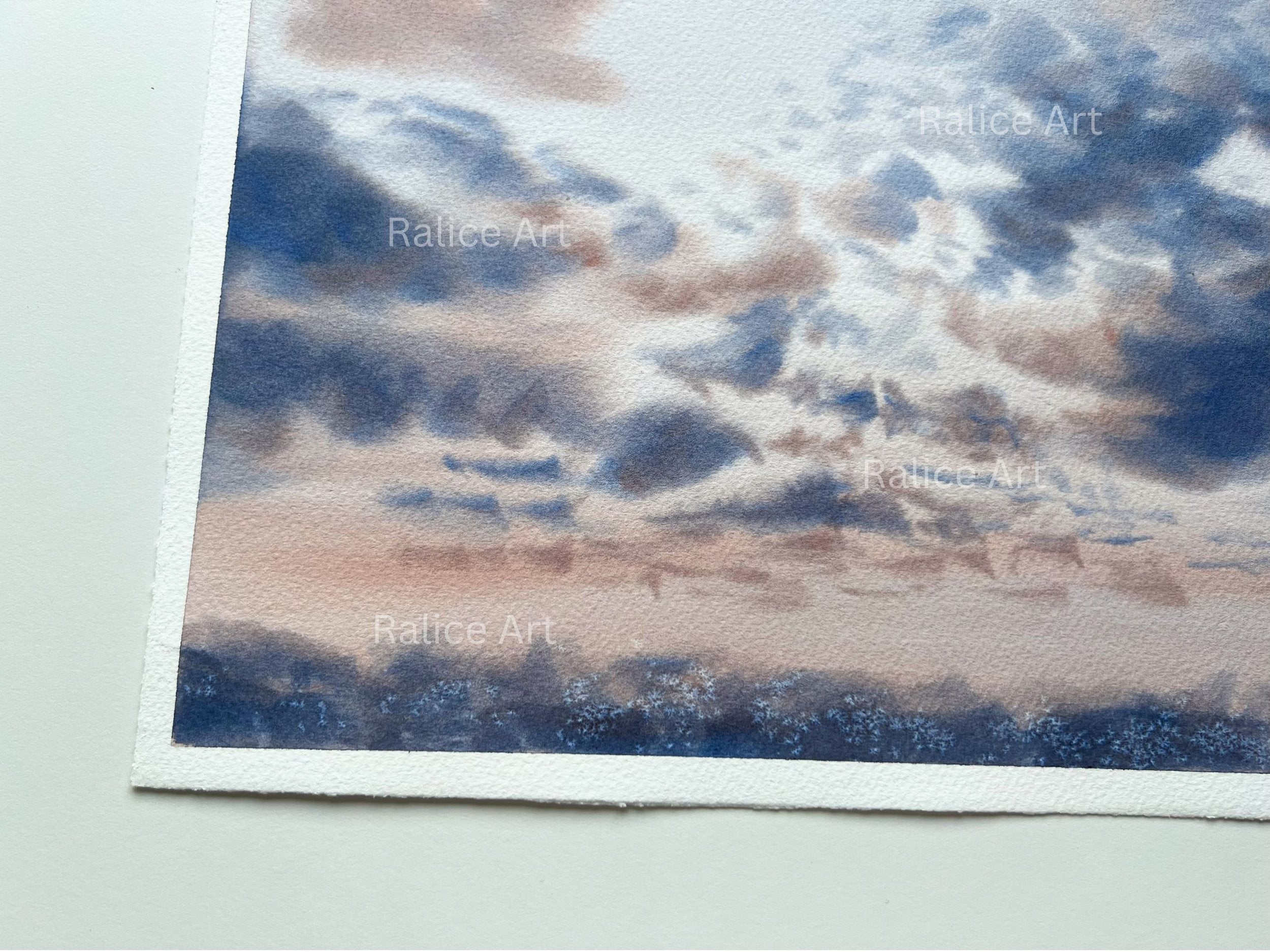 Stratocumulus Clouds - Original Watercolor Painting