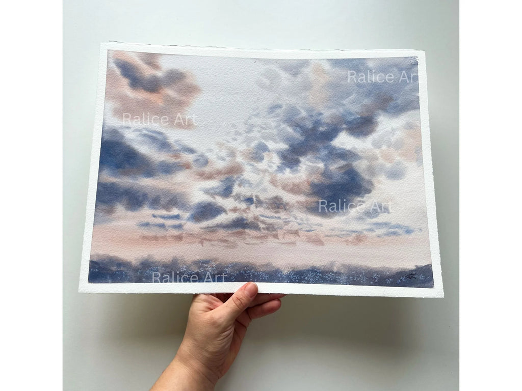 Stratocumulus Clouds - Original Watercolor Painting