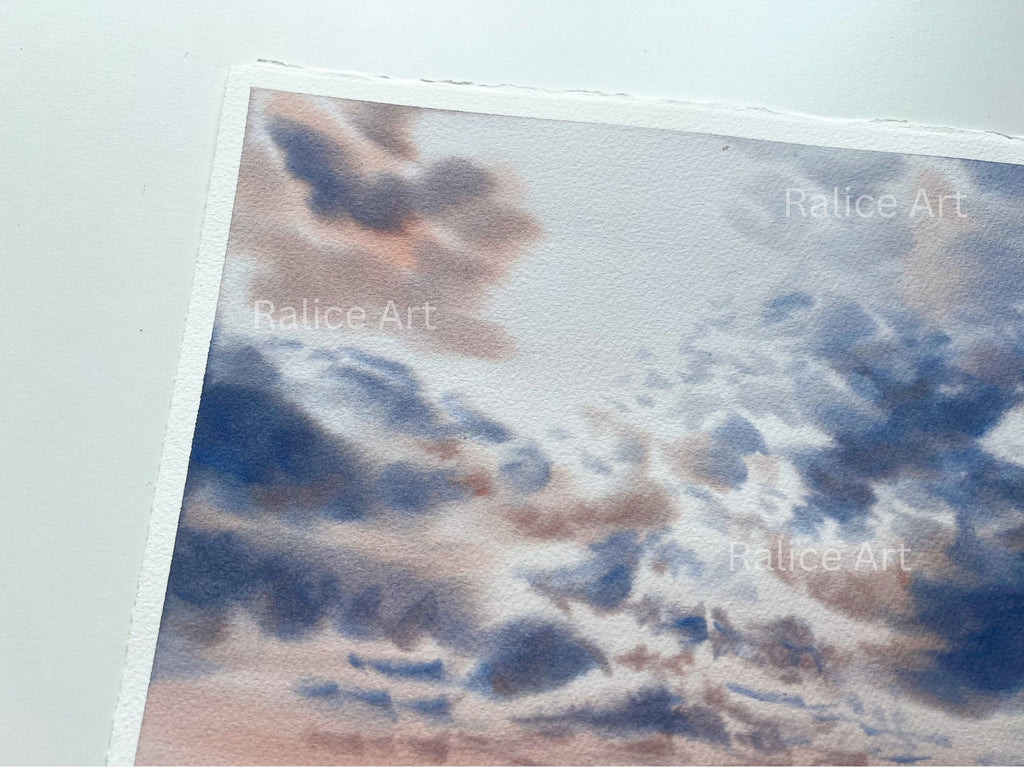 Stratocumulus Clouds - Original Watercolor Painting