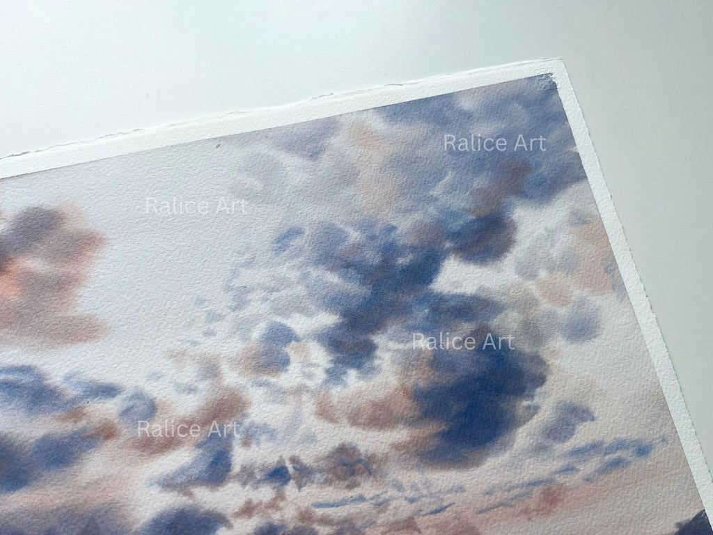 Stratocumulus Clouds - Original Watercolor Painting