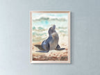 Sunbathing Seal - Art Print