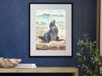 Sunbathing Seal - Art Print