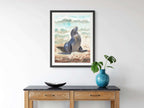 Sunbathing Seal - Art Print