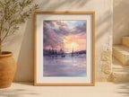 Sailboats Resting in the Harbour - Art Print