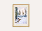 The Aroma of the Pine Trees - Original Watercolor Painting of Wintery Scene with Pine Trees