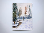 The Aroma of the Pine Trees - Original Watercolor Painting of Wintery Scene with Pine Trees