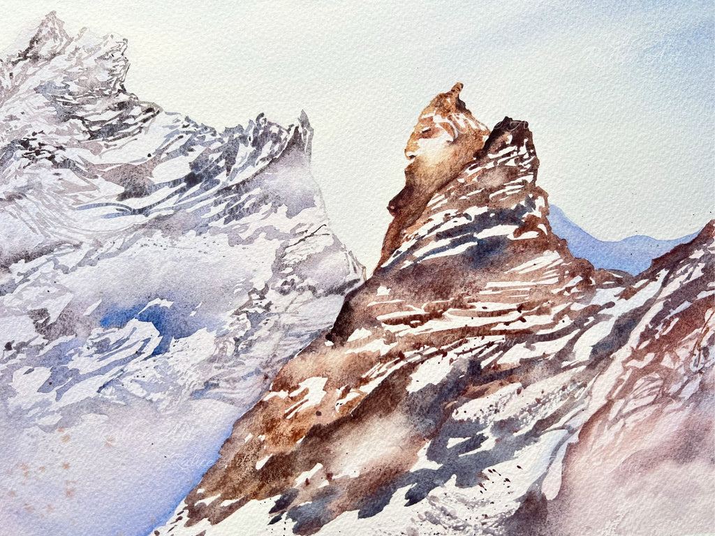 The Stone Warrior - Original Watercolor Painting